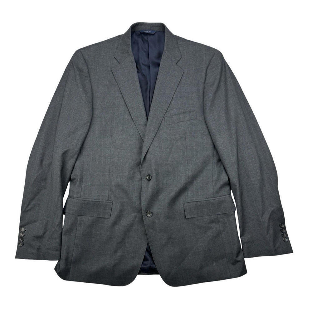 Brooks Brothers 1818 Regent Fit Suit Jacket Blazer Dark Grey Check Size US 44 L